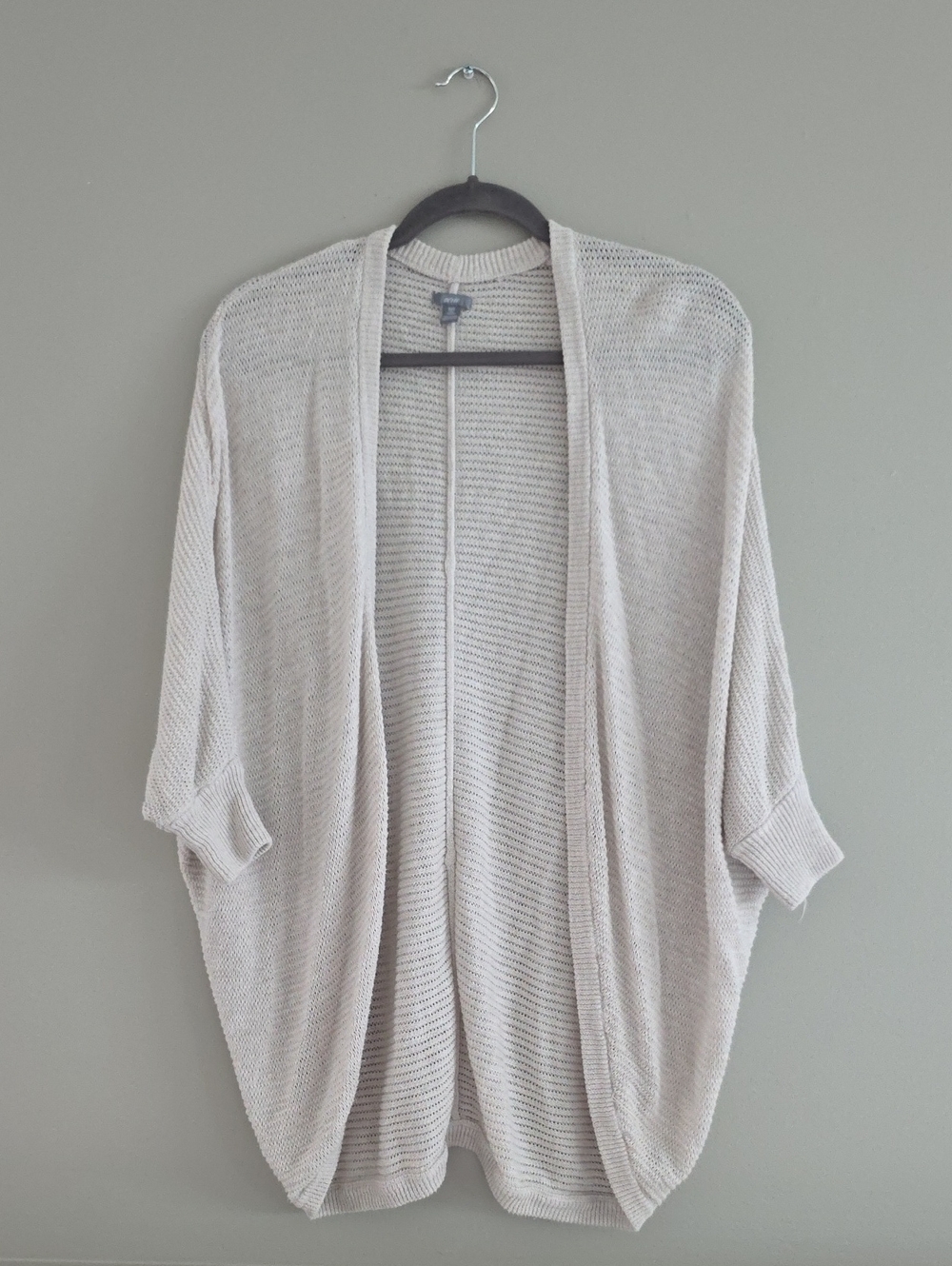 aerie Light Beige Open-Front Knit Cardigan